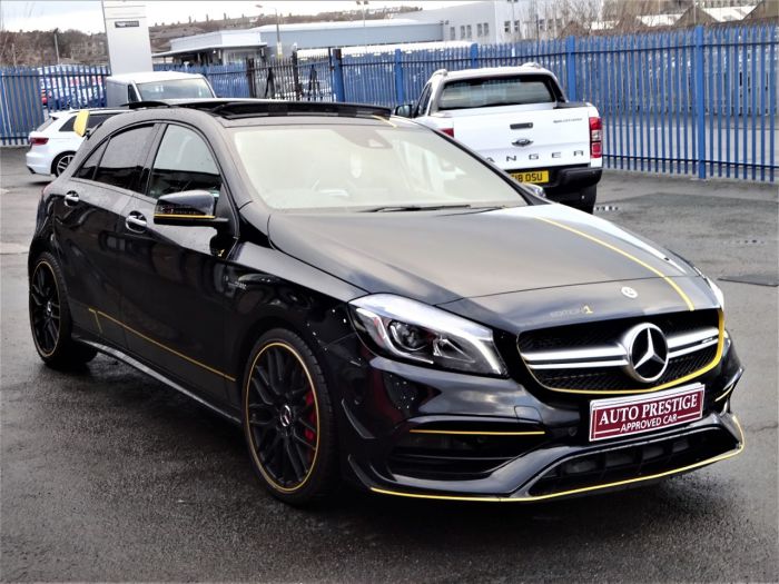 Mercedes-Benz A Class 2.0 A45 AMG AUTO HUGH SPEC AERO PACK PAN ROOF YELLOW EDITION PACK Hatchback Petrol Black