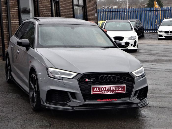 Audi RS3 2.5 Quattro 5dr S Tronic NARDO GREY HUGH SPEC PAN ROOF RED STITCHED BUCKET LEATHER SPORTS EXHAUSTS Hatchback Petrol Grey