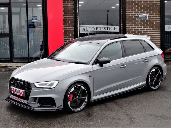 Audi RS3 2.5 Quattro 5dr S Tronic NARDO GREY HUGH SPEC PAN ROOF RED STITCHED BUCKET LEATHER SPORTS EXHAUSTS Hatchback Petrol Grey