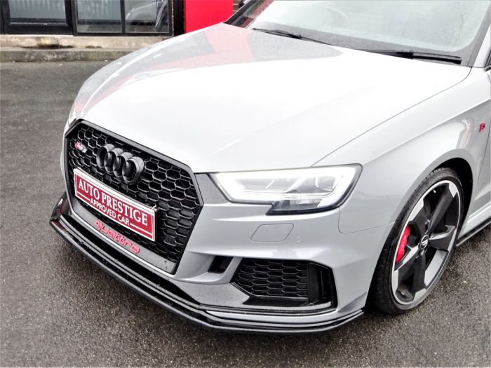 Audi RS3 2.5 Quattro 5dr S Tronic NARDO GREY HUGH SPEC PAN ROOF RED STITCHED BUCKET LEATHER SPORTS EXHAUSTS Hatchback Petrol Grey