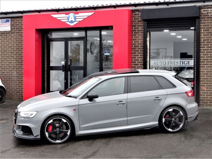 Audi RS3 2.5 Quattro 5dr S Tronic NARDO GREY HUGH SPEC PAN ROOF RED STITCHED BUCKET LEATHER SPORTS EXHAUSTS Hatchback Petrol Grey