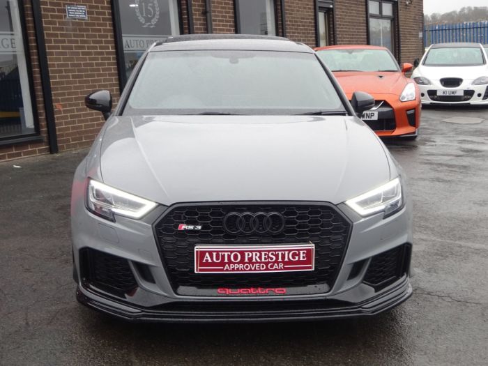 Audi RS3 2.5 Quattro 5dr S Tronic NARDO GREY HUGH SPEC PAN ROOF RED STITCHED BUCKET LEATHER SPORTS EXHAUSTS Hatchback Petrol Grey