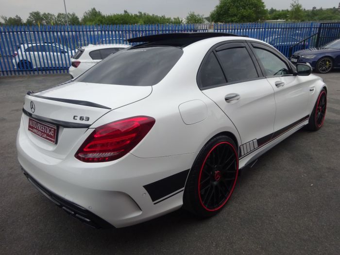 Mercedes-Benz C Class 4.0 C63 Premium 4dr Auto EDITION 1 UPGRADES PANORAMIC SUNROOF Saloon Petrol White