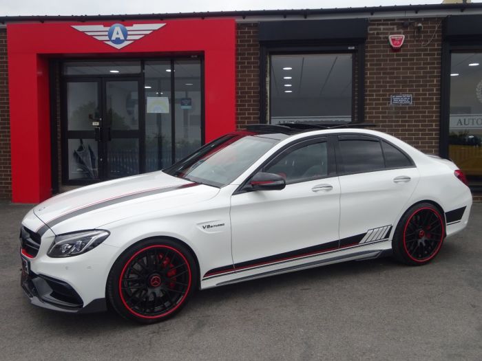 Mercedes-Benz C Class 4.0 C63 Premium 4dr Auto EDITION 1 UPGRADES PANORAMIC SUNROOF Saloon Petrol White