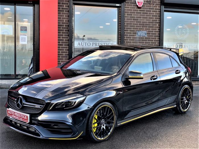 Mercedes-Benz A Class 2.0 A45 4Matic Yellow Night Edition 5dr Auto RARE LIMITED EDITION Hatchback Petrol Black