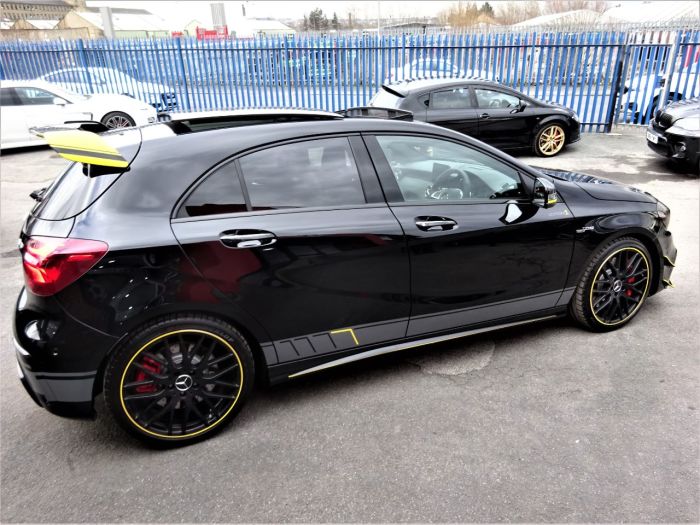 Mercedes-Benz AMG 2.0 A45 4Matic Premium 5dr Auto BLACK BRAND NEW DRY STORED VATQ YELLOW NIGHT EDITION SPEC 67 Hatchback Petrol Black
