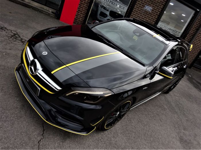 Mercedes-Benz AMG 2.0 A45 4Matic Premium 5dr Auto BLACK BRAND NEW DRY STORED VATQ YELLOW NIGHT EDITION SPEC 67 Hatchback Petrol Black