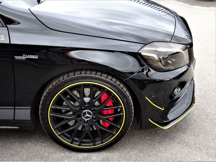 Mercedes-Benz AMG 2.0 A45 4Matic Premium 5dr Auto BLACK BRAND NEW DRY STORED VATQ YELLOW NIGHT EDITION SPEC 67 Hatchback Petrol Black