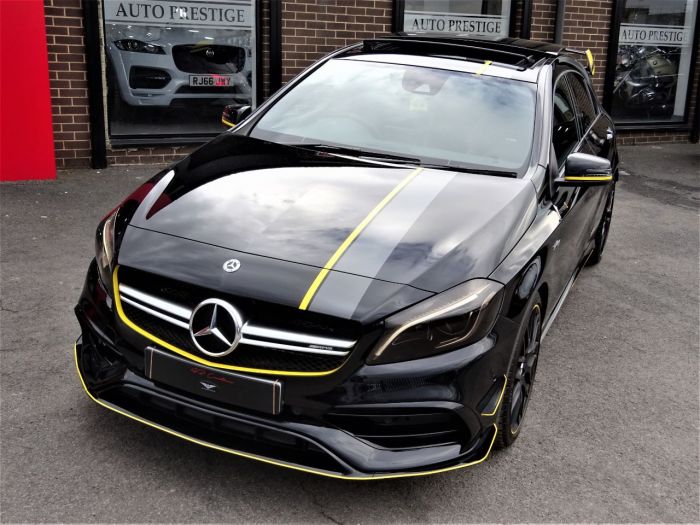 Mercedes-Benz AMG 2.0 A45 4Matic Premium 5dr Auto BLACK BRAND NEW DRY STORED VATQ YELLOW NIGHT EDITION SPEC 67 Hatchback Petrol Black
