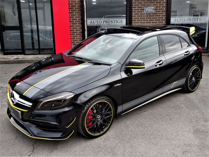 Mercedes-Benz AMG 2.0 A45 4Matic Premium 5dr Auto BLACK BRAND NEW DRY STORED VATQ YELLOW NIGHT EDITION SPEC 67 Hatchback Petrol Black