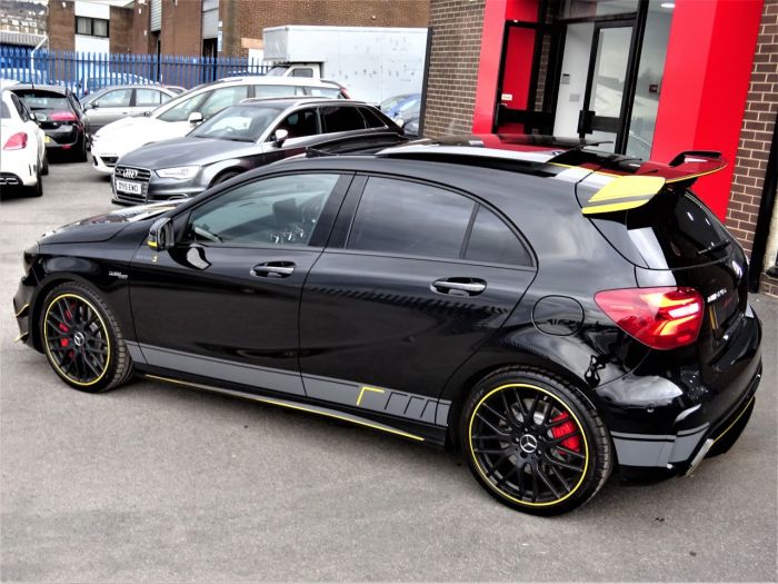 Mercedes-Benz AMG 2.0 A45 4Matic Premium 5dr Auto BLACK BRAND NEW DRY STORED VATQ YELLOW NIGHT EDITION SPEC 67 Hatchback Petrol Black