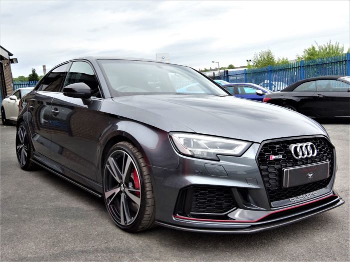 Audi RS3 2.5 TFSI RS 3 Quattro 4dr S Tronic WITH EXTRAS 68 REG AS NEW LOW MILEAGE CARBON AERO PACK Saloon Petrol Daytona Grey Pearl Effect