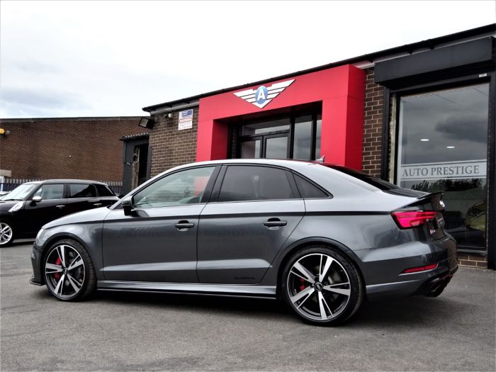 Audi RS3 2.5 TFSI RS 3 Quattro 4dr S Tronic WITH EXTRAS 68 REG AS NEW LOW MILEAGE CARBON AERO PACK Saloon Petrol Daytona Grey Pearl Effect