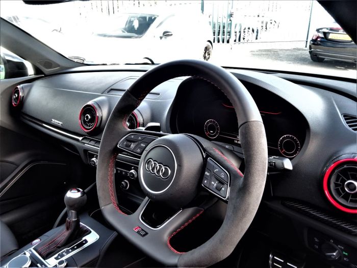 Audi RS3 2.5 TFSI 400 Quattro Audi Sport Ed 4dr S Tronic BRAND NEW NARDO GREY VATQ FINE RED LEATHER Saloon Petrol Nardo Grey